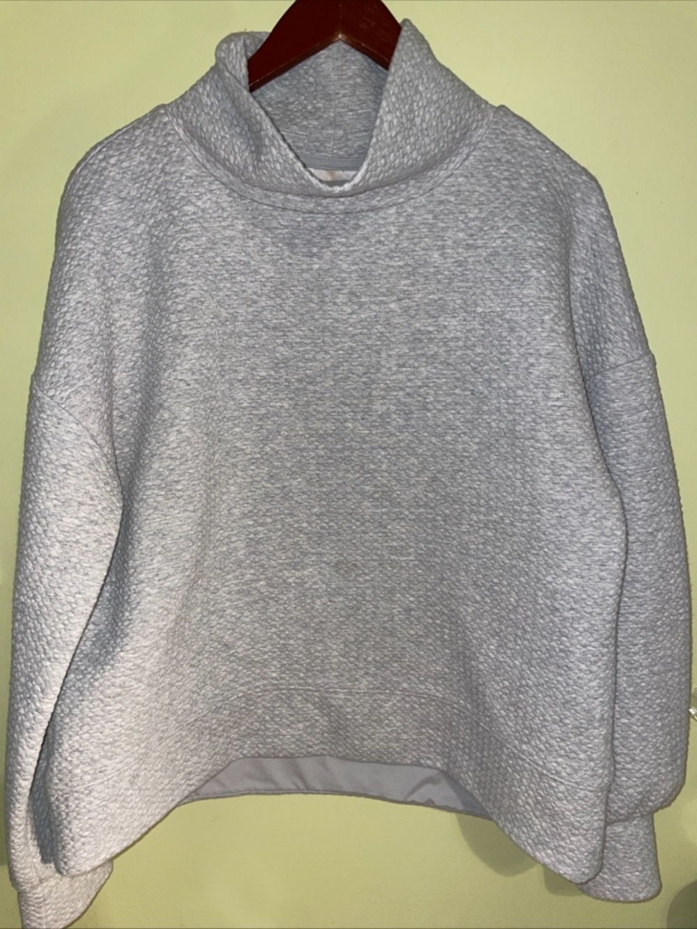 Calia Heather Gray Quilted Mock Neck Sweater Sz Large